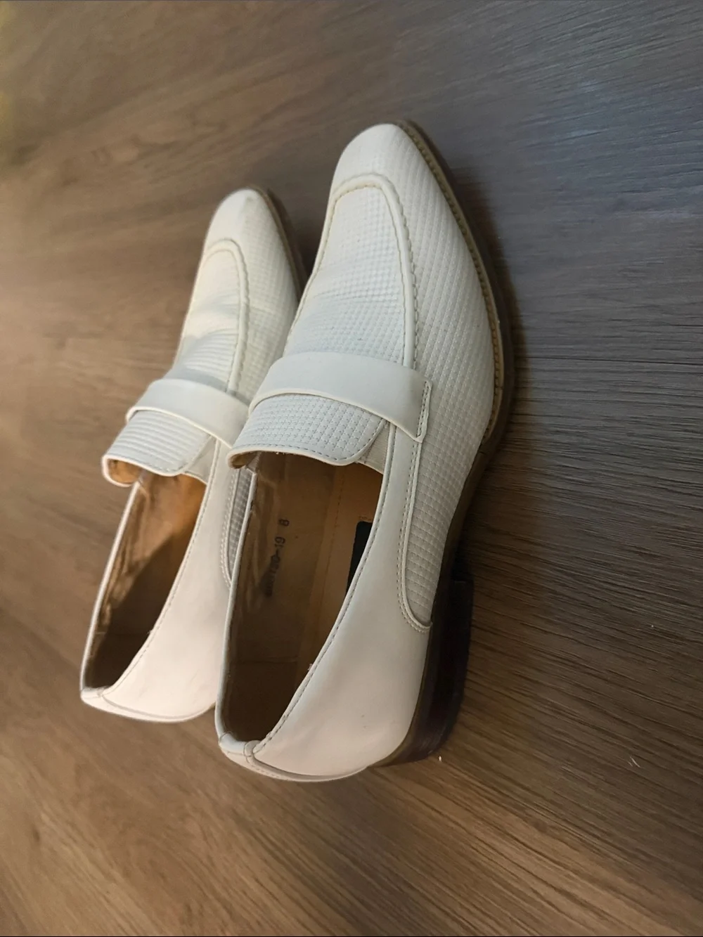Men's White Leather Dress Loafers